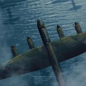 80 years ago on the night of 16-17 May 1943, Wing Commander Guy Gibson led 617 Squadron on a bombing raid to destroy three dams in the Ruhr valley, Germany.&nbsp;The dams were well defended with torpedo nets and anti-aircraft guns, but 617 Squadron had the new 'bouncing bomb'.&nbsp;A&nbsp;low-altitude bombing run&nbsp;could avoid much of the dam's defenses.<br /><br />
<div style="text-align: left;" align="center">Imperial War Museums has partnered with Historiart to create three Lancaster Bomber artworks commemorating the 80th anniversary of Operation Chastise, also known as the Dambusters Raid. Each exclusive artwork will be available to buy&nbsp;for a limited time only. All the pieces are&nbsp;signed by the artist&nbsp;and hand-numbered.</div>
<div style="text-align: left;">&nbsp;</div>